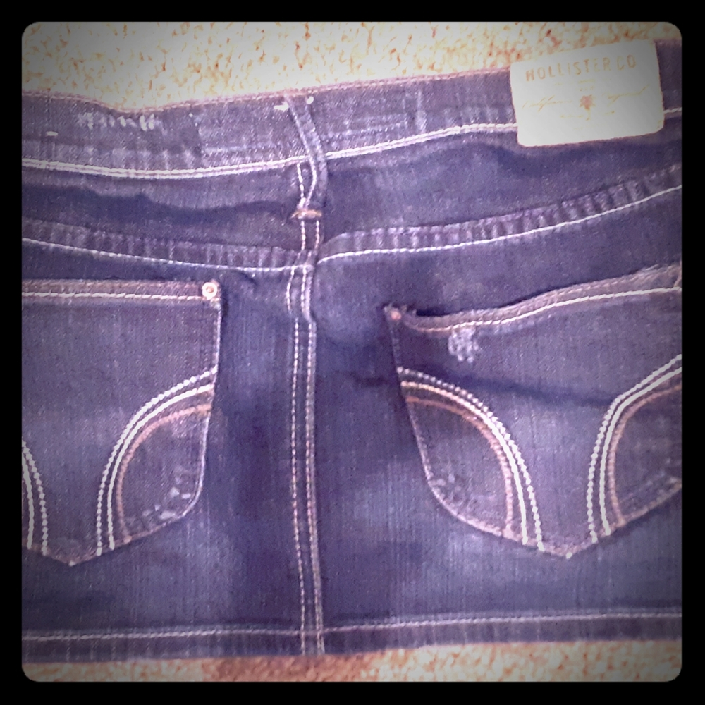 Dark denim Hollister mini skirt